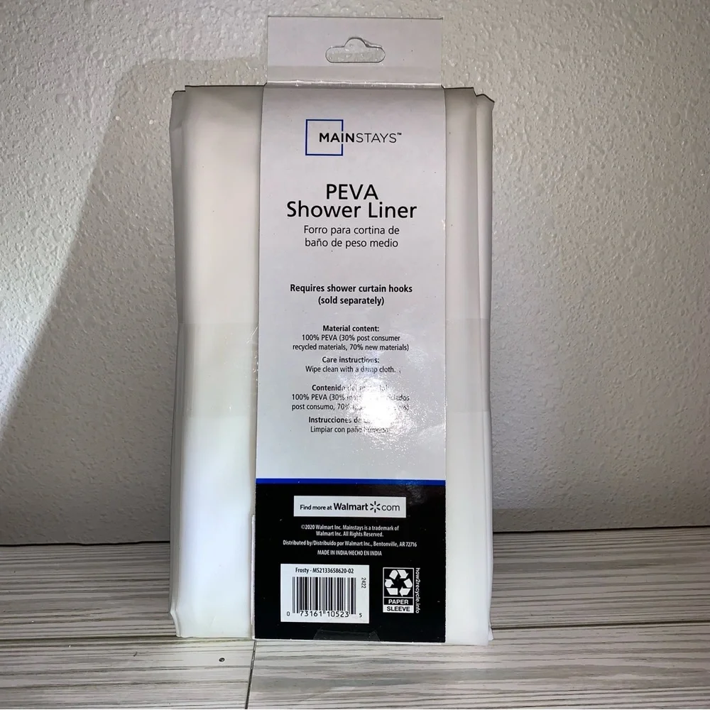 Mainstays Peva Frosty Shower Curtain Liner